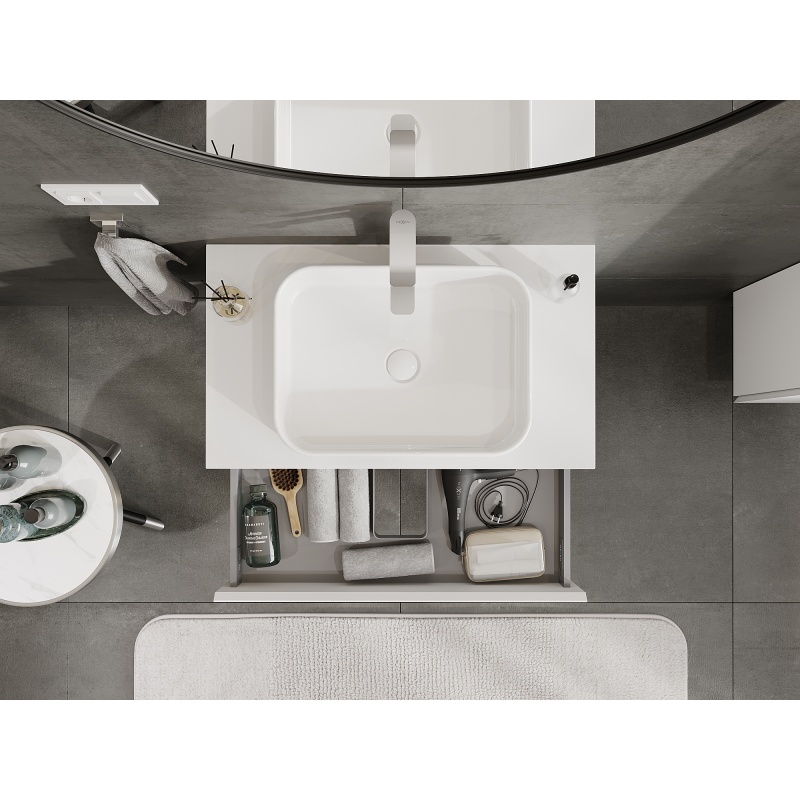 Mexen Orio bathroom cabinet for washbasin 80 cm, 1 drawer, white matte - 91A10-08023-1-BF01