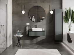 Mexen Orio bathroom cabinet under sink 80 cm, 1 drawer, matte graphite - 91A10-08023-1-BF66