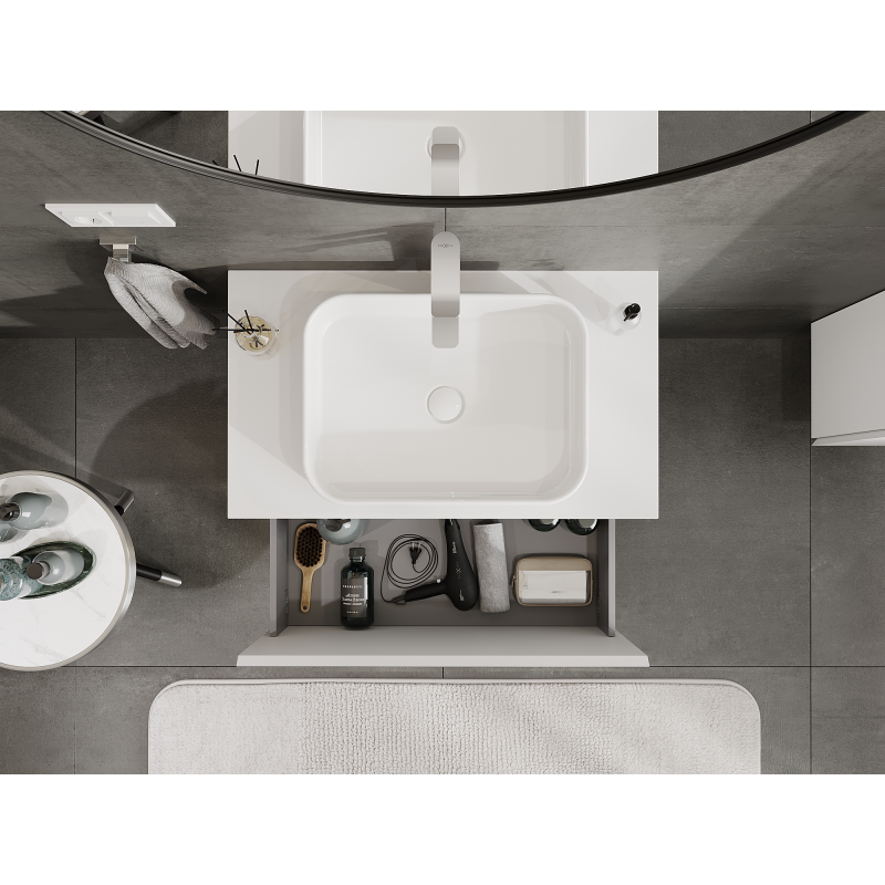 Mexen Orio bathroom cabinet for washbasin 80 cm, 1 drawer, white matt - 91A10-08047-1-BF01