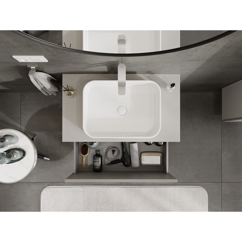 Mexen Orio bathroom cabinet for washbasin 80 cm, 1 drawer, grey matte - 91A10-08047-1-BF62