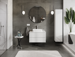 Mexen Orio bathroom cabinet under sink 80 cm, 2 drawers, white gloss - 91A10-08047-2-BFF00