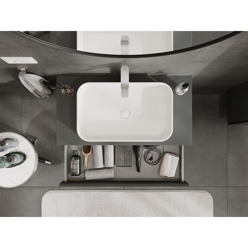 Mexen Orio bathroom cabinet for washbasin 90 cm, 1 drawer, matte graphite - 91A10-09023-1-BF66