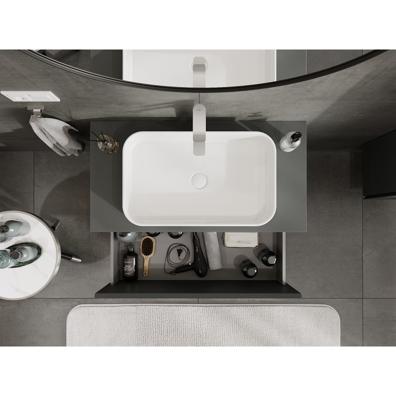 Mexen Orio bathroom cabinet under-sink 90 cm, 1 drawer, matte graphite - 91A10-09047-1-BF66