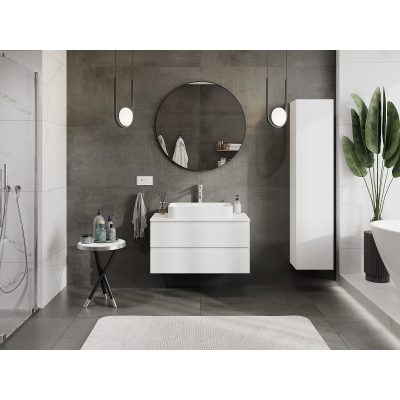 Mexen Orio bathroom cabinet under sink 90 cm, 2 drawers, matte white - 91A10-09047-2-BFF01