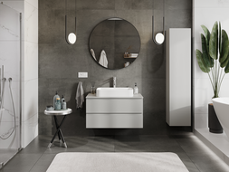 Mexen Orio bathroom cabinet under washbasin 90 cm, 2 drawers, matte grey - 91A10-09047-2-BFF62
