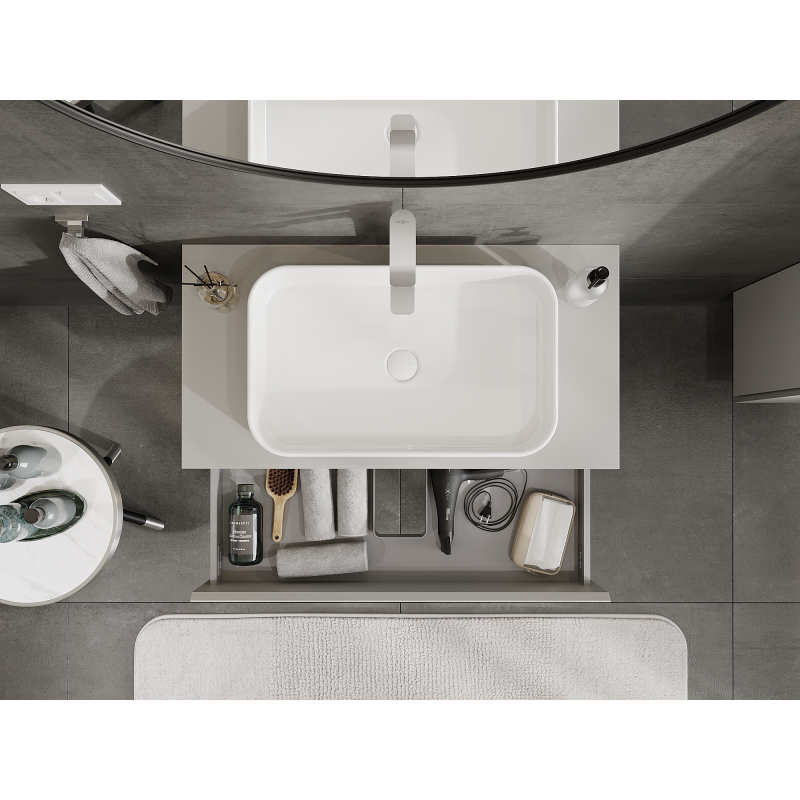 Mexen Orio bathroom cabinet under washbasin 90 cm, 2 drawers, matte grey - 91A10-09047-2-BFF62