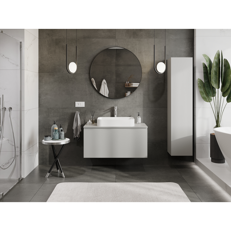 Mexen Orio 100 cm Bathroom Cabinet Under Sink, 1 Drawer, Grey Matte - 91A10-10047-1-BF62