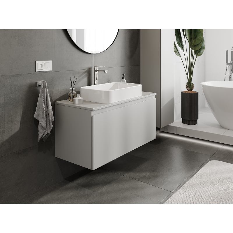 Mexen Orio 100 cm Bathroom Cabinet Under Sink, 1 Drawer, Grey Matte - 91A10-10047-1-BF62