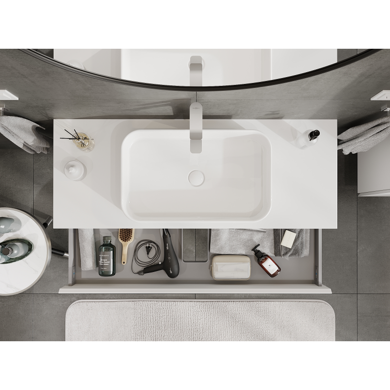 Mexen Orio bathroom cabinet for washbasin 120 cm, 1 drawer, white matte - 91A10-12023-1-BF01