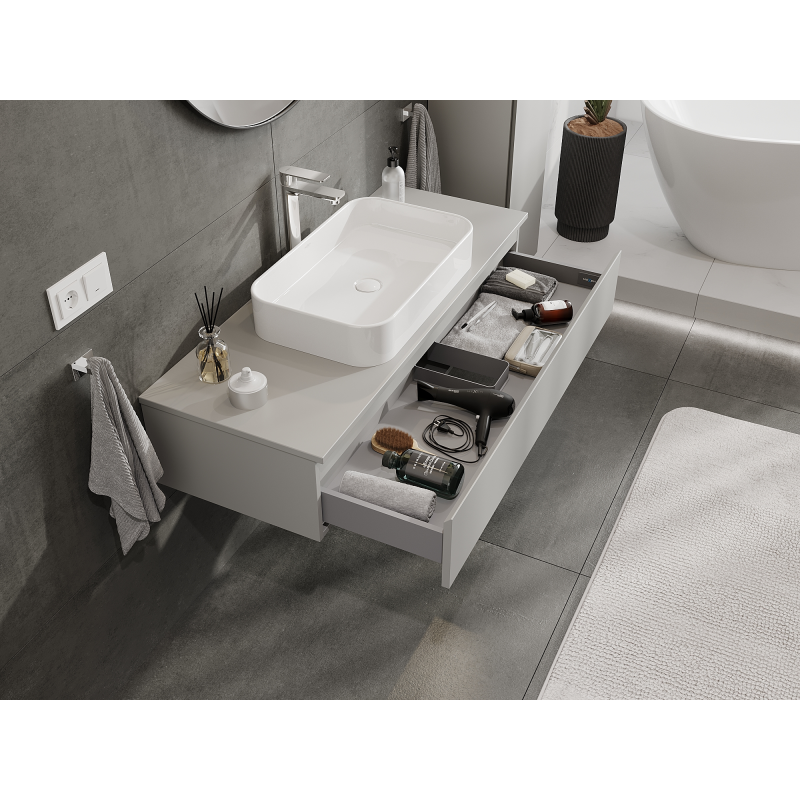 Mexen Orio 120 cm under-sink bathroom cabinet, 1 drawer, grey matte - 91A10-12023-1-BF62