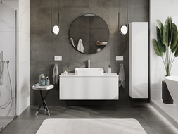 Mexen Orio bathroom cabinet under sink 120 cm, 1 drawer, white gloss - 91A10-12047-1-BF00