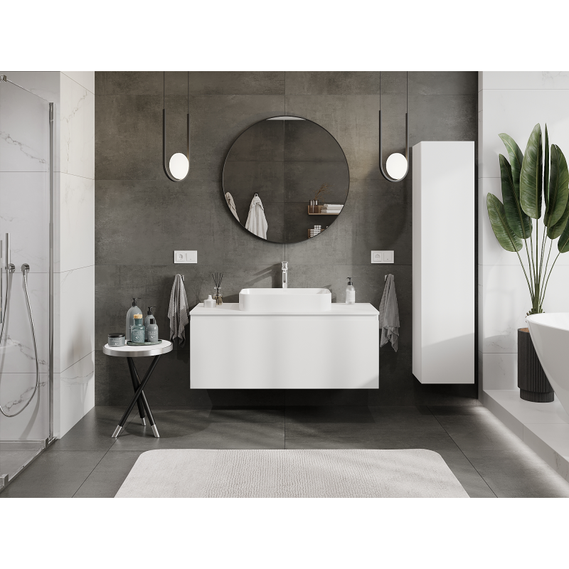 Mexen Orio bathroom cabinet for washbasin 120 cm, 1 drawer, white matte - 91A10-12047-1-BF01