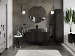 Mexen Orio bathroom cabinet for a sink 120 cm, 1 drawer, black gloss - 91A10-12047-1-BF70