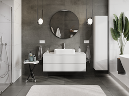 Mexen Orio 120 cm Under-Sink Bathroom Cabinet, 2 Drawers, White Gloss - 91A10-12047-2-BFF00