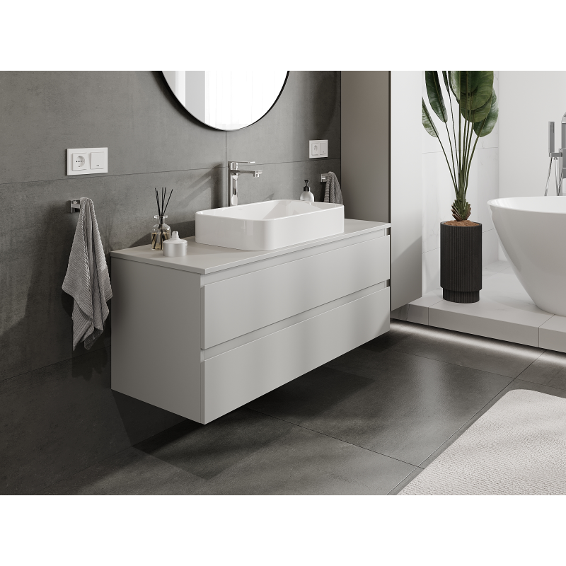 Mexen Orio bathroom cabinet under sink 120 cm, 2 drawers, grey matte - 91A10-12047-2-BFF62