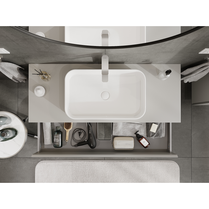 Mexen Orio bathroom cabinet under sink 120 cm, 2 drawers, grey matte - 91A10-12047-2-BFF62