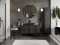 Mexen Orio bathroom cabinet for washbasin 120 cm, 2 drawers, black matt - 91A10-12047-2-BFF71