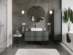 Mexen Orio bathroom cabinet under sink 120 cm, 2 drawers, matte graphite - 91A10-12047-2-BFF66