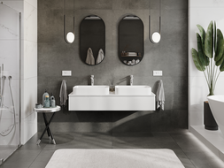 Mexen Orio bathroom cabinet for under-basin 140 cm, 1 drawer, white gloss - 91A10-14023-1-BF00