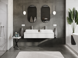 Mexen Orio bathroom cabinet for washbasin 140 cm, 1 drawer, white matte - 91A10-14023-1-BF01