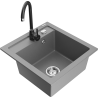 Mexen Vito 1-compartment granite sink with a kitchen mixer tap Telma, Grey - 6503-71-670200-70