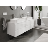 Mexen Orio 140 cm bathroom cabinet under-sink, 2 drawers, white gloss - 91A10-14047-2-BFF00