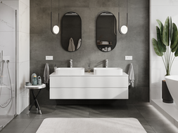 Mexen Orio 160 cm Bathroom Cabinet for Washbasin, 2 Drawers, White Gloss - 91A10-16047-2-BFF00