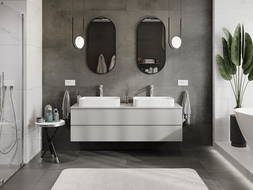 Mexen Orio bathroom cabinet for washbasin 160 cm, 2 drawers, matte grey - 91A10-16047-2-BFF62