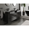 Mexen Orio bathroom cabinet for washbasin 160 cm, 2 drawers, black gloss - 91A10-16047-2-BFF70