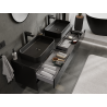 Mexen Orio bathroom cabinet for washbasin 160 cm, 2 drawers, black gloss - 91A10-16047-2-BFF70