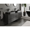 Mexen Orio bathroom cabinet for under-washbasin 160 cm, 2 drawers, black matte - 91A10-16047-2-BFF71