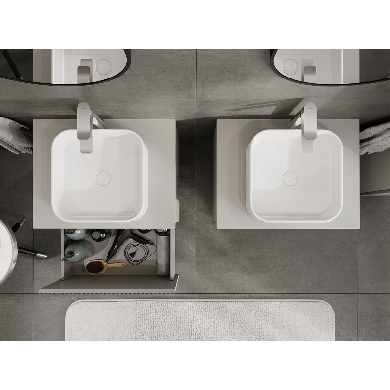 Mexen Rivel bathroom cabinet 60 cm, 1 drawer, fluted, matte grey - 91A20-06047-1-BF62