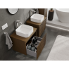 Mexen Rivel bathroom cabinet under sink 60 cm, 1 drawer, fluted, walnut - 91A20-06047-1-BF86