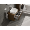 Mexen Rivel bathroom cabinet with basin 70 cm, 2 drawers, grooved, walnut - 91A20-07047-2-BFF86