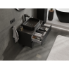 Mexen Rivel bathroom cabinet for under the sink 80 cm, 2 drawers, grooved, black matt - 91A20-08047-2-BFF71