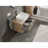 Mexen Rivel 80 cm Bathroom Cabinet, 2 Drawers, Grooved, Oak - 91A20-08047-2-BFF81