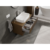 Mexen Rivel bathroom cabinet with sink 90 cm, 2 drawers, fluted, walnut - 91A20-09047-2-BFF86