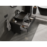 Mexen Rivel bathroom cabinet under sink 100 cm, 2 drawers, grooved, black matte - 91A20-10047-2-BFF71