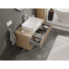 Mexen Rivel bathroom cabinet for sink 100 cm, 2 drawers, fluted, oak - 91A20-10047-2-BFF81
