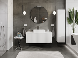 Mexen Rivel 120 cm Bathroom Cabinet, 1 Drawer, Fluted, White Matte - 91A20-12047-1-BF01