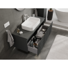Mexen Rivel bathroom cupboard under sink 120 cm, 1 drawer, ribbed, matte graphite - 91A20-12047-1-BF66