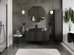 Mexen Rivel bathroom cabinet under washbasin 120 cm, 1 drawer, grooved, matte black - 91A20-12047-1-BF71