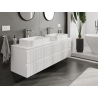 Mexen Rivel bathroom cabinet for washbasin 160 cm, 2 drawers, grooved, white matt - 91A20-16047-2-BFF01