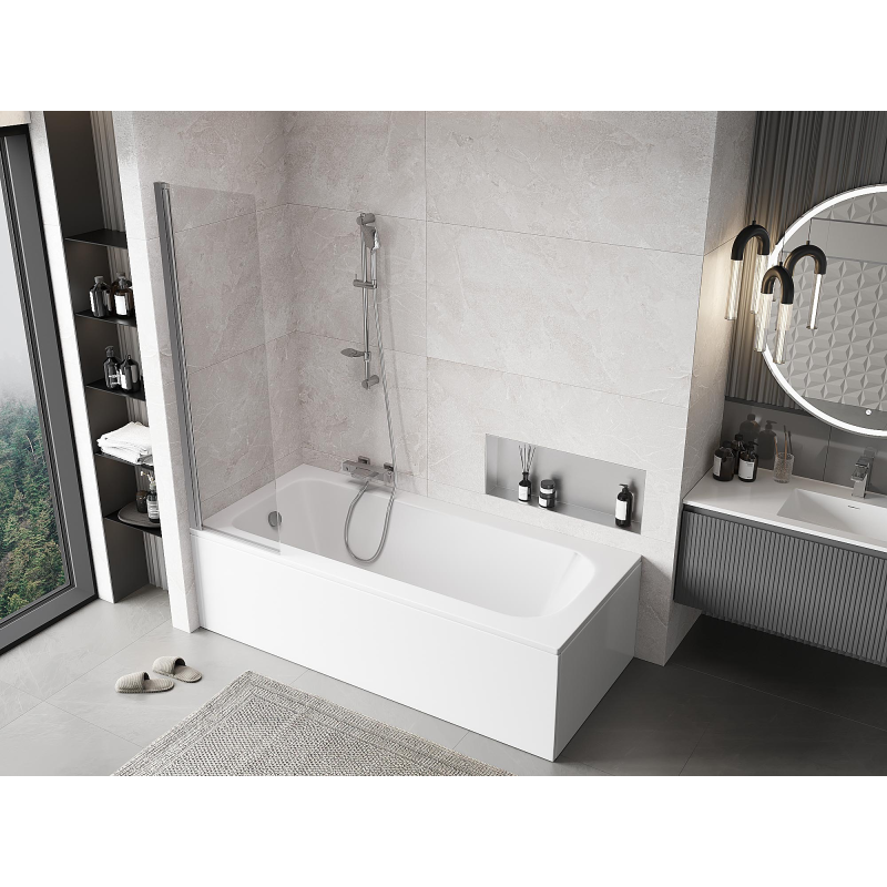 Mexen Mist shower screen 1-leaf 50 x 150 cm, transparent, chrome - 8A9-050-001-01-00