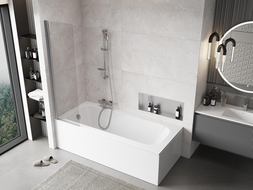 Mexen Mist shower screen 1-leaf 50 x 150 cm, transparent, chrome - 8A9-050-001-01-00