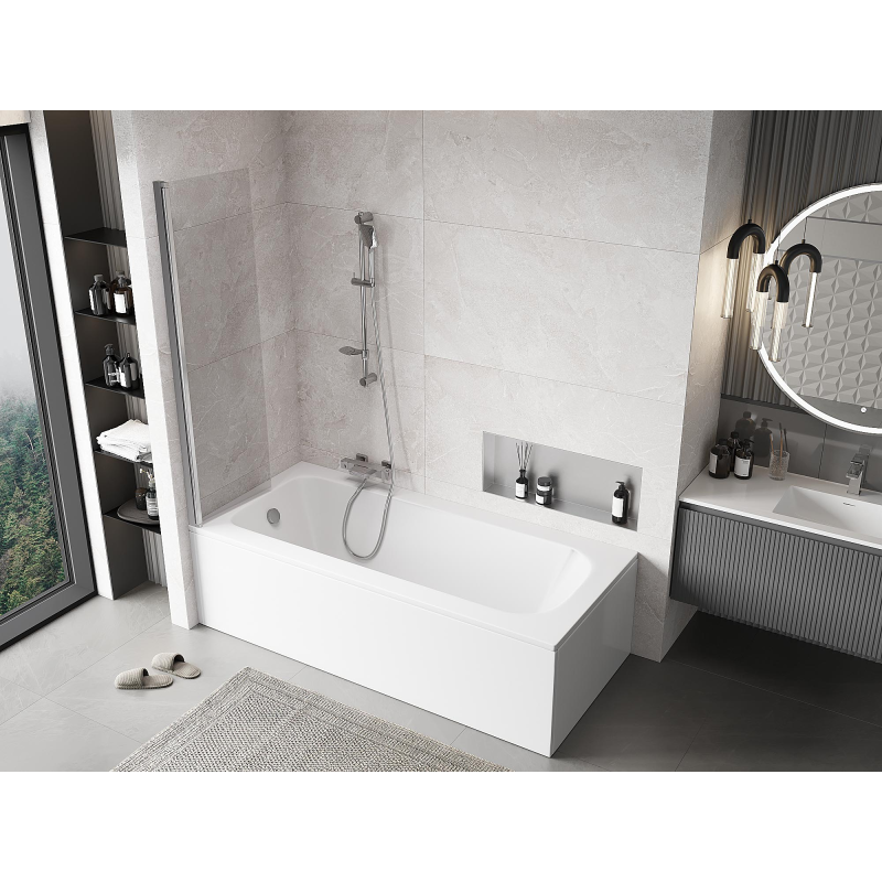 Mexen Mist shower screen 1-leaf 50 x 150 cm, transparent, chrome - 8A9-050-001-01-00