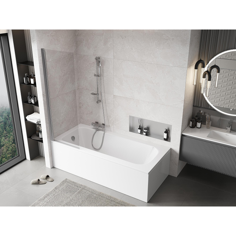 Mexen Mist 1-wing shower screen 60 x 150 cm, transparent, chrome - 8A9-060-001-01-00