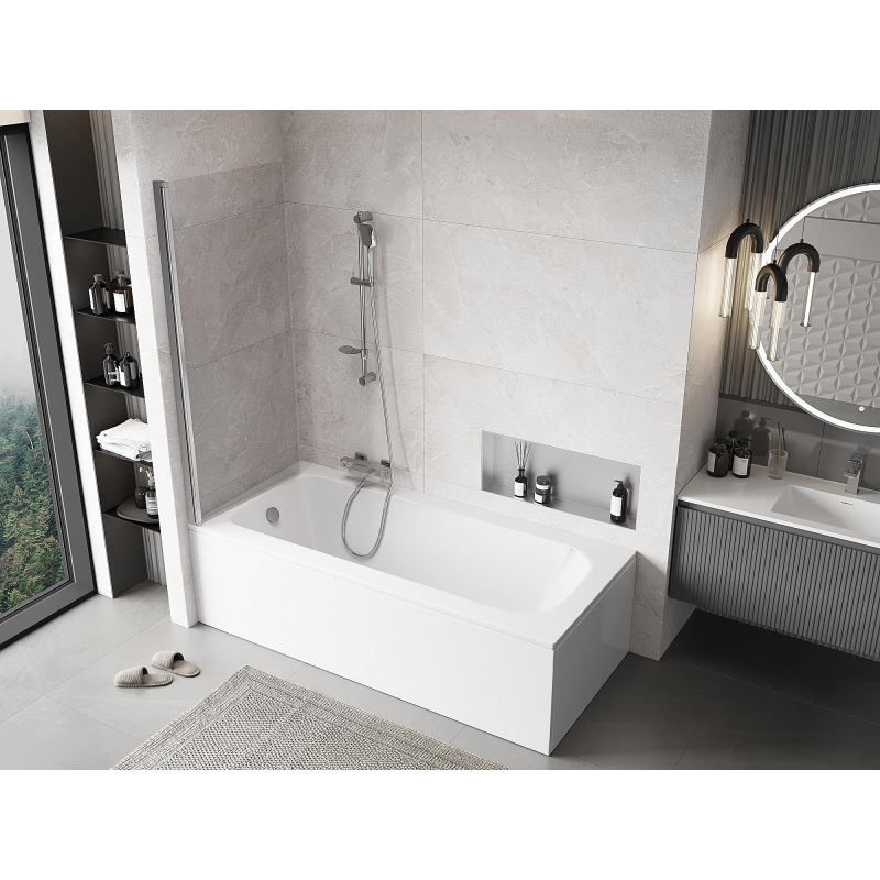 Mexen Mist 1-panel shower screen 70 x 150 cm, transparent, chrome - 8A9-070-001-01-00