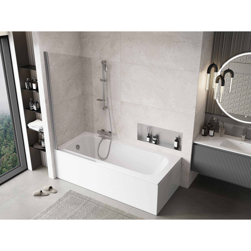 Mexen Mist 1-wing shower screen 80 x 150 cm, transparent, chrome - 8A9-080-001-01-00