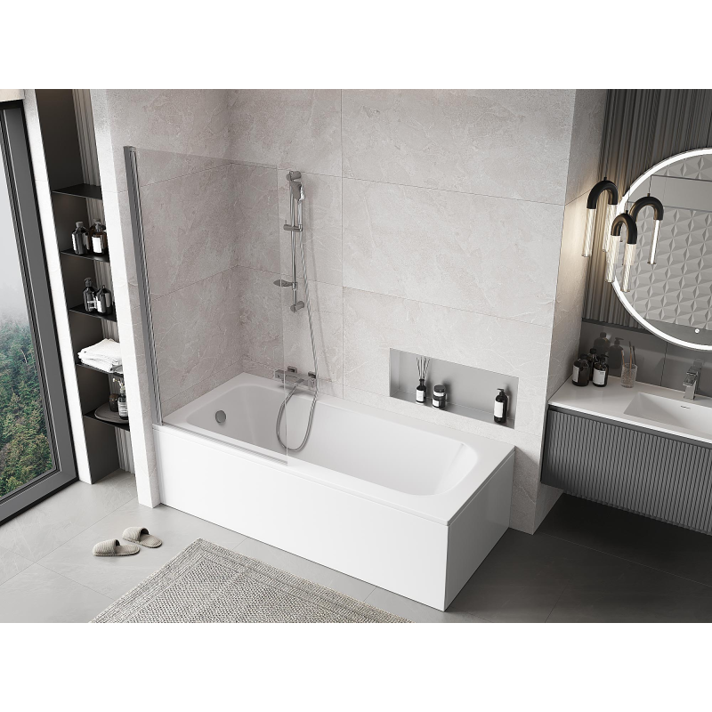 Mexen Mist shower screen 1-wing 90 x 150 cm, transparent, chrome - 8A9-090-001-01-00